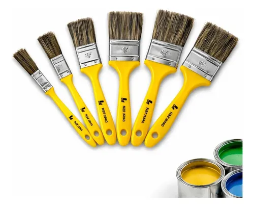 Kit 6 Pincel Trincha Pintura Tinta Latex Acrilica Parede