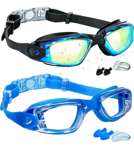 Gafas De Natación ,antivaho, Anti-uv, Aqua & Clear Blue