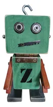 Comprar Robots De Madera Vintage Unicos Artesanales Hechos A Mano. Robot Verde