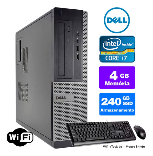 Imagem 1 de 5 de Cpu Completo Dell Optiplex Int I7 2g 4gb Ssd240 Brinde
