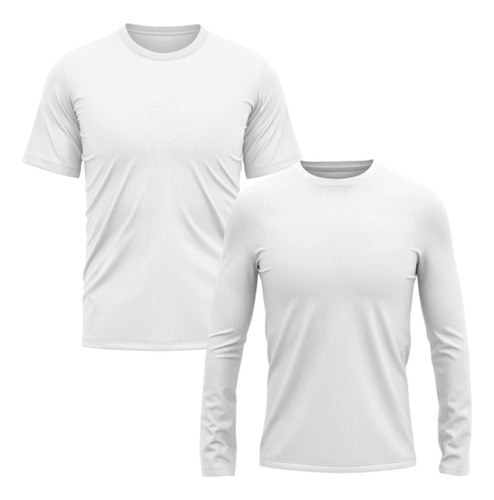 Kit 2 Camiseta Uv 50+ Manga Longa E Curta Proteção Solar Fit