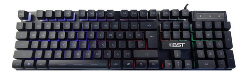 Kit Gamer Teclado, Mouse, Audífonos, Mouse Pad 4 En 1 Bst Color del teclado negro y naranja