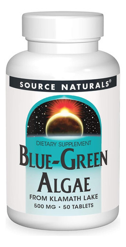 Source Naturals Algas Verdeazuladas 500 Mg, 50 Tabletas Sabor Sin Sabor