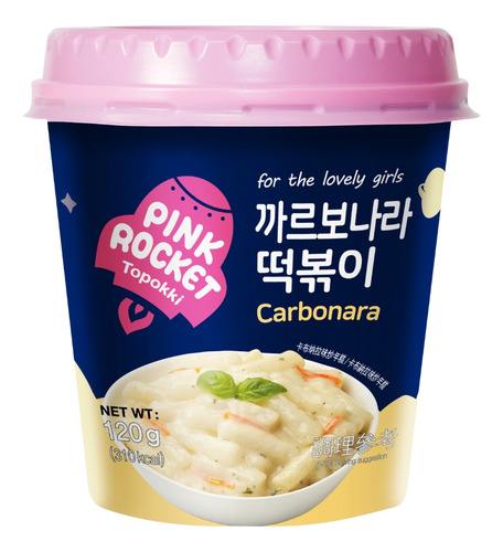 Caixa Topokki Sabor Carbonara Pink Rocket 120g - 30 Copos
