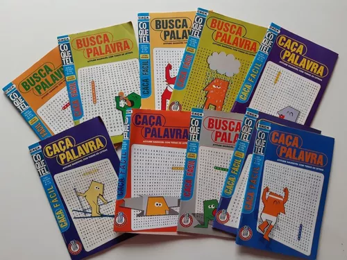 Box com 6 Revistas Coquetel - Caça Palavra Busca Fácil