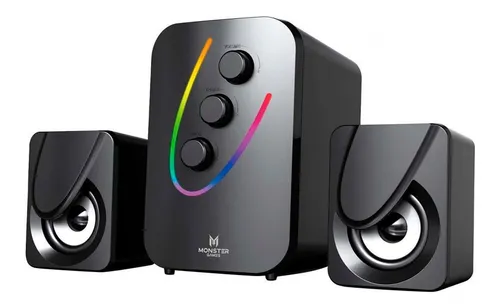 Parlante Subwoofer Monster Games Quake 2.1 Usb Rgb