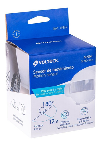 Sensor De Movimiento De 180° Volteck 46594