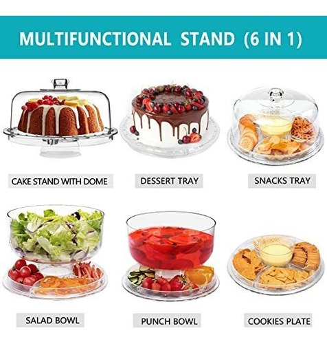 Soporte De Torta Acrílico Hblife Con Tapa - Multiuso (6