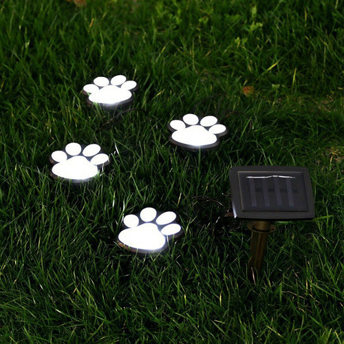 Set Inalámbrico De 4 Luces Solares Con Estampado De Perro Pa