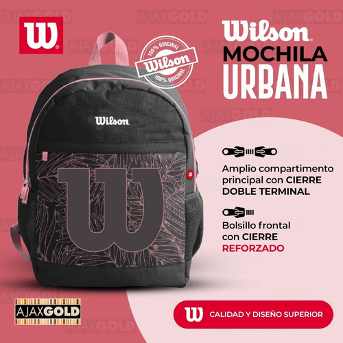 Imagen 4 de 10 de Mochila Urbana Deportes Impermeable Porta Notebook Wilson