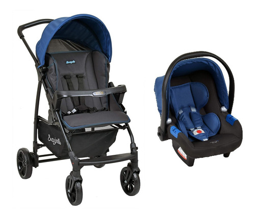 Carrinho de bebê de paseio Burigotto Ecco travel system cz azul com chassi de cor preto