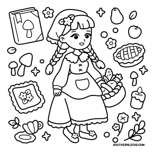 Livro De Colorir Girl Spaces Coloring Book Goods Cozy Moments And Girly Things Capa Dura 43 Páginas 180g A5