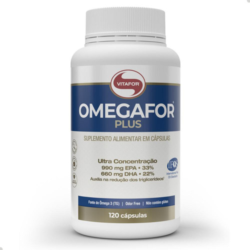 Ômega 3 Omegafor Plus 1000mg 120 Cápsulas - Vitafor Sabor Natural