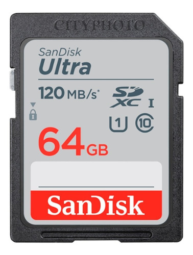Memoria Sd 64gb Sandisk Ultra 10 De 120mbs Canon Sony Nikon 