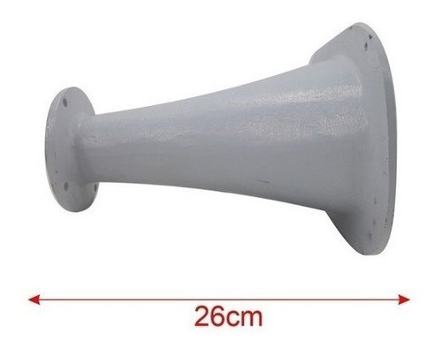 Corneta Kallaus Alumínio Boca Oval Cone Longo Branco Flange