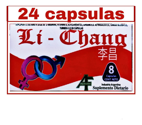 Li Chang 3 Cajas X 8 (24) Comprimidos Vigorizante Natural