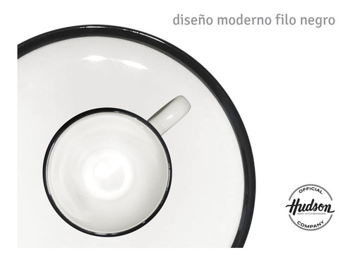 Juego De Vajilla Cerámica Pottery Hudson 16 Piezas Negro