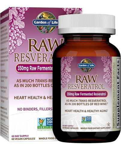 Garden Of Life Resveratrol Raw Antioxidante Con 60 Capsulas
