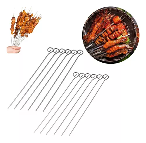 Espetos de metal para espetinhos - Espetos para churrasco com