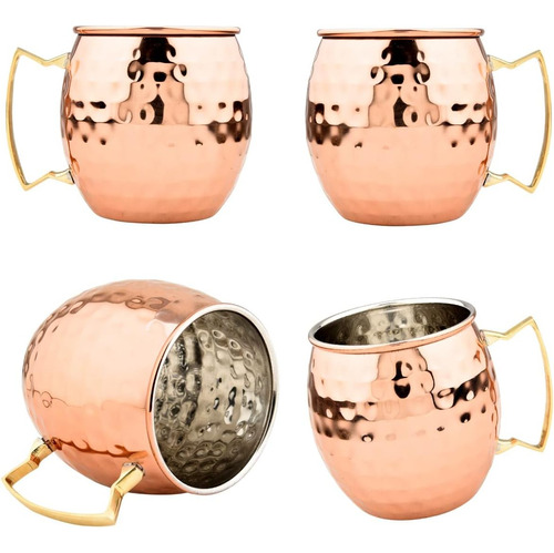 Bold & Divine Copper Plated Moscow Mule Mugs Set Of 4 | 1...