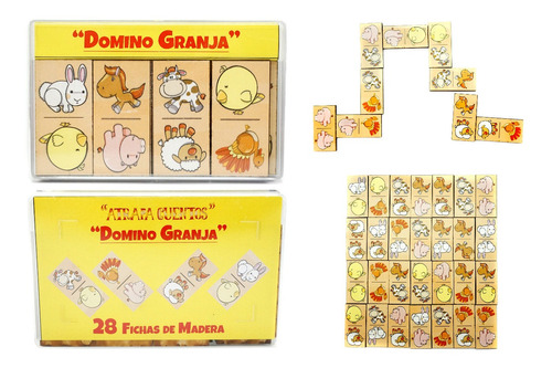 Domino Madera Infantil Animales Selva Granja Juego Didáctico