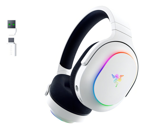 Fones de ouvido brancos multiplataforma para jogos Razer Barracuda X Chroma
