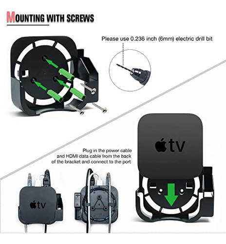 Heymoontong Apple Tv Mount Compatible Con Todos Los Apple
