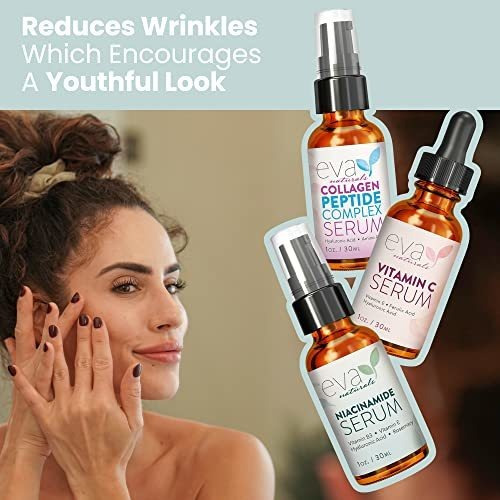 Set Antiedad 3 Niacinamida Peptido Vitamina C Eva Naturals