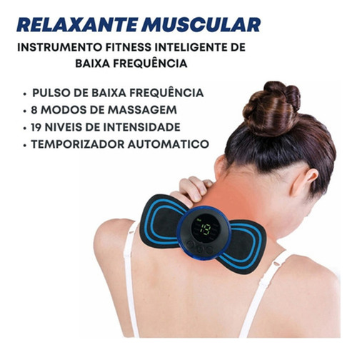 Kit 3 Massageador Portátil Recarregável Dor Pescoço Coluna