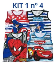 Comprar Kit 4 Camisetas Regata Meninos 100% Algodão
