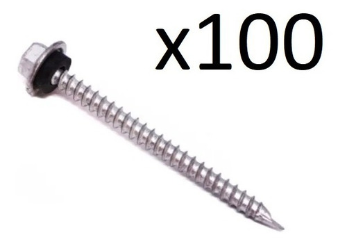 Tornillo Punta Espada 10x2 - 1/2 Hexagonal C/golilla 100pz
