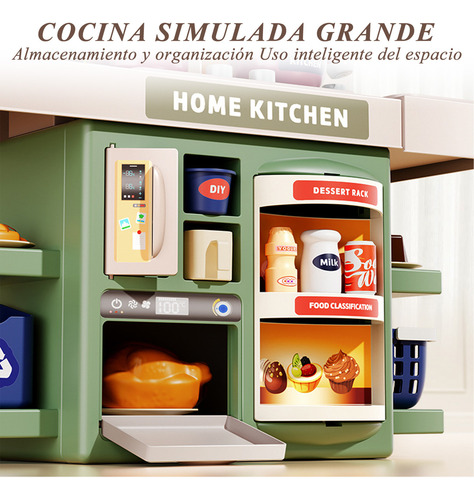 33pcs Cocinita De Juguete Con Luz Y Vapor, Cocina Infantil