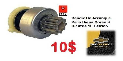 Bendix Arranque Strada Siena Palio Corsa 9 Dientes 10 Estria