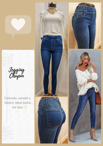 Jeggings Premium! - Jean Calza Sin Botón Talles Reales 36 A 50 - Art. C02 - Espacio De Bellas!