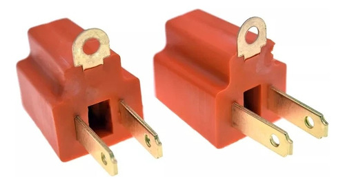 10 Pzs Clavija Adaptador 3 A 2 Naranja