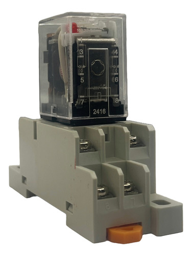 Relevador Zj13f-2pl 220vac 10a, 8 Pines Dpdt Ry2 Con Base