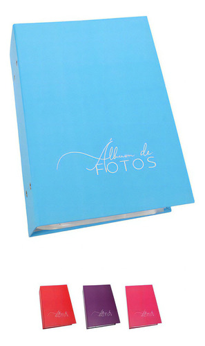Album Fotografico Liso 500 Fotos 10x15 Azul Bb Rosa Roxo Cor Azul Bebe