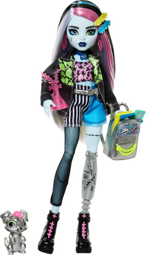 Boneca Monster High Frankie Stein Em Jaqueta Jeans E Shorts,