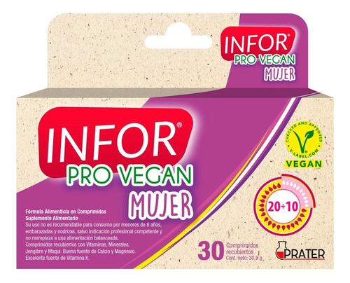 Prater Infor Pro Vegan Mujer Vitaminas 30 Comprimidos