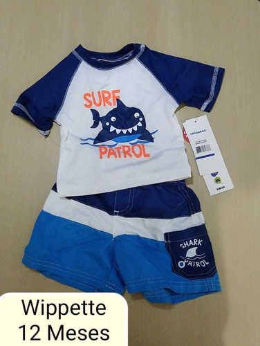 Conjunto Playero Niño Wippete Short Y Franela Uv Nuevo