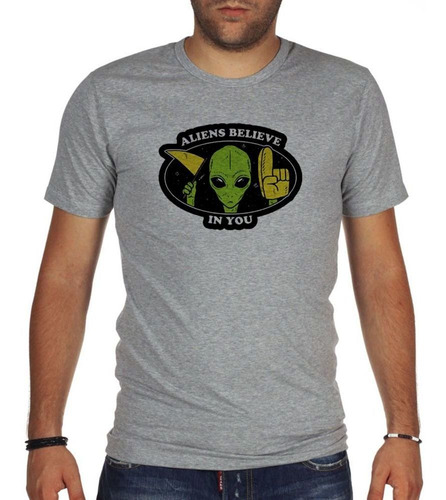 Remera De Hombre Aliens Believe In You