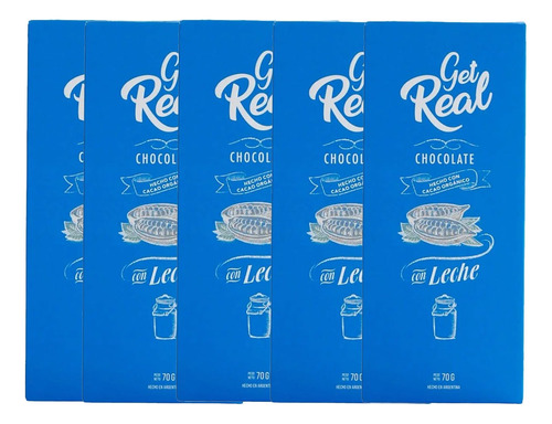 Chocolate Con Leche Get Real Organico Combo 5 X 70grms