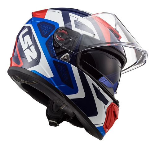 Casco Moto Integral Ls2 390 Breaker Android Azul Rojo Blanco Tamaño del casco S