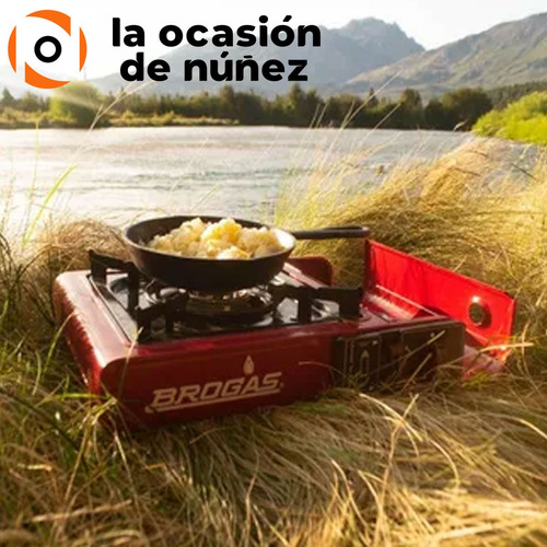 Anafe Camping Brogas + 4 Cartuchos Butano Cocina Portatil
