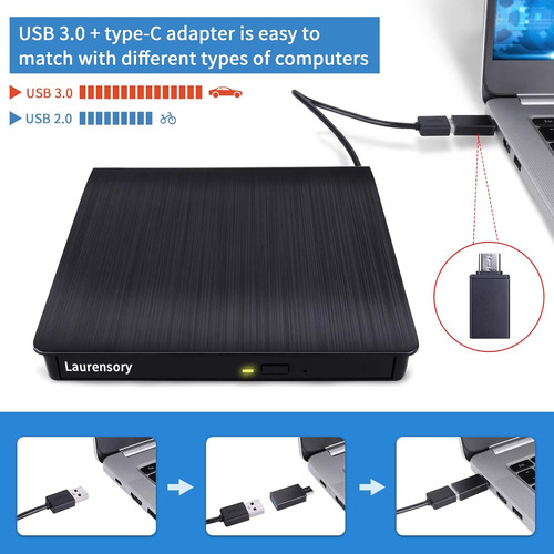 External Dvd Drive Usb 3.0 Type-c Usb Portable Player For...