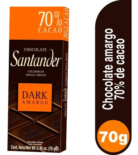 Chocolatina Santander 70% Plegadiza X - kg
