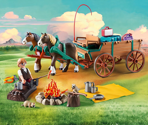 Playmobil 9477 Spirit Papa De Lucky Y Carruaje 54pz