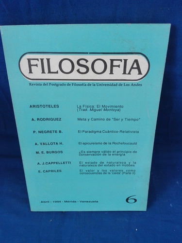 Filosofía, Revista De Post Grado De La Universidad De Los An