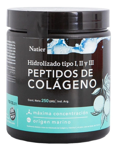 Peptidos Colageno Hidrolizado Marino En Polvo  Natier 250grs