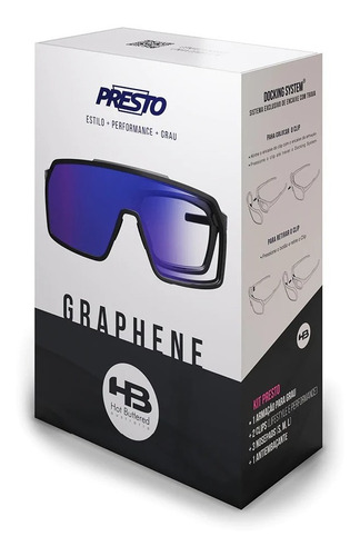 Imagem 7 de 7 de Óculos Ciclismo Hb Presto Clip Lente Grau Grafeno Black